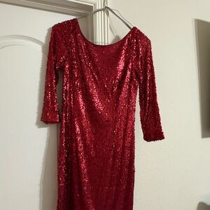 Elegant Red Sequin Dress